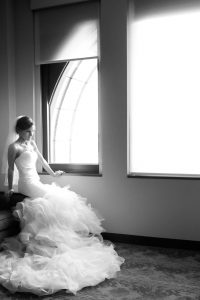 bride by window