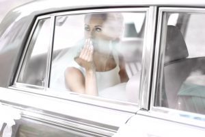 bride leaving for wedding