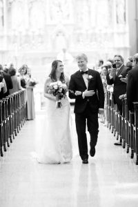 Wedding recessional at St Paul Cathedral in Pittsburgh by Araujo Photography