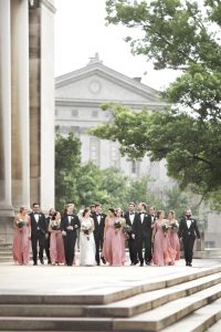 wedding party at Carnegie Institute, Pittsburgh, PA